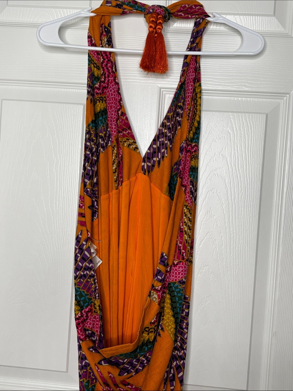 Farm Rio Orange Macaw Print Halter Dress Size XL - Picture 4 of 5